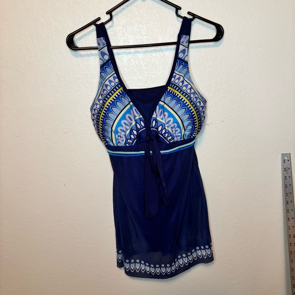 Women’s Blue One Piece Bathing Suit W/ Sheet layer size M